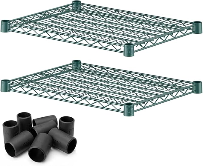 2 Pack Green Additional Wire Shelf for 18" x 24" Shelving Units, Replacement Shelves for Wire Rack