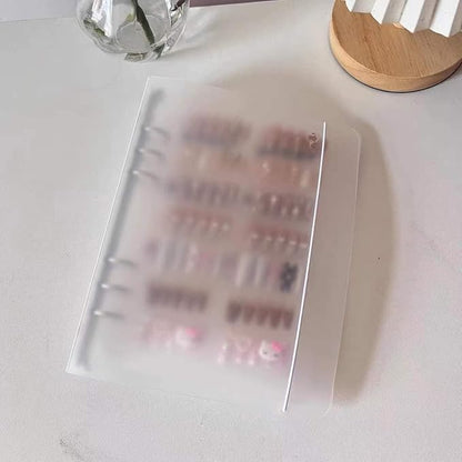 Press On Nail Organizer,Press On Nail Packaging,Removable Loose-Leaf Storage Book for Fake Nail,Nail Display (A5(9.05*7.08*1.37inch )