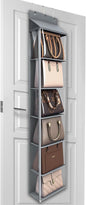Lirex Over The Door Purse Organizer & Purse Shelf for Closet – Handbag Storage Organizer with Purse Hanger. Perfect for Scarves, Hats, and Leggings. S (11.8'' x 5'' x 51.6''), Grey