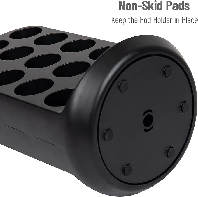 Mind Reader Single Serve Coffee Pod Storage, 30 Pod Capacity, Countertop Organizer, 6.75"L x 6.25"W x 12.5"H, Black