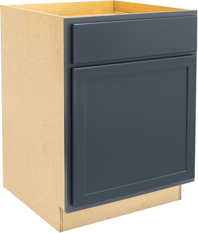 Quicklock RTA (Ready-to-Assemble) | Base Kitchen Cabinets - Shaker Style | Made in America (Needlepoint Navy, 24" Wx34.5 Hx24 D Base)