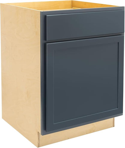 Quicklock RTA (Ready-to-Assemble) | Base Kitchen Cabinets - Shaker Style | Made in America (Needlepoint Navy, 24" Wx34.5 Hx24 D Base)