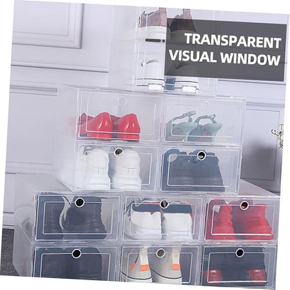 Hemobllo 6pcs Clamshell-type Shoes Box Plastic Storage Case Shoe Organizer Space-saving Sturdy Simple Design