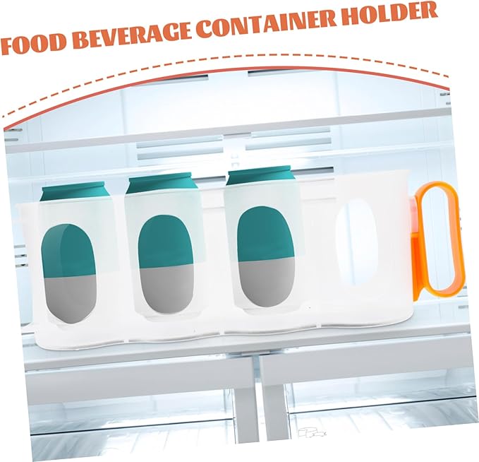 Cabilock Soda Can Organizer Stackable Beverage Storage Bin for Refrigerator Canned Food Dispenser Holder for Kitchen and Bar Orange Space-Saving Design