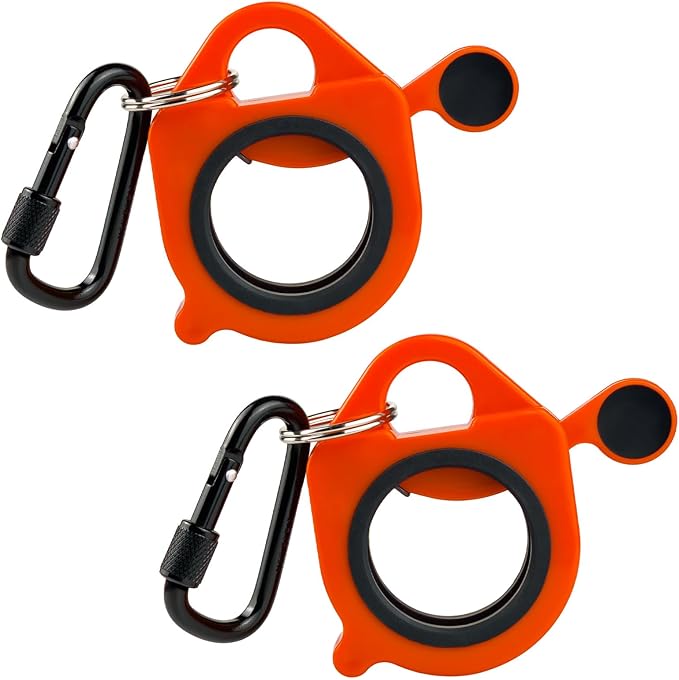 Cable Tie Holder, 2-Pack Orange Zip Tie Holder Reusable, No.6 Lock Carabiner, ABS Plastic, Outdoor Use, Ziptie Organizer Clip for Electrician Tool Belt Wrap Heavy Duty Storage Mount