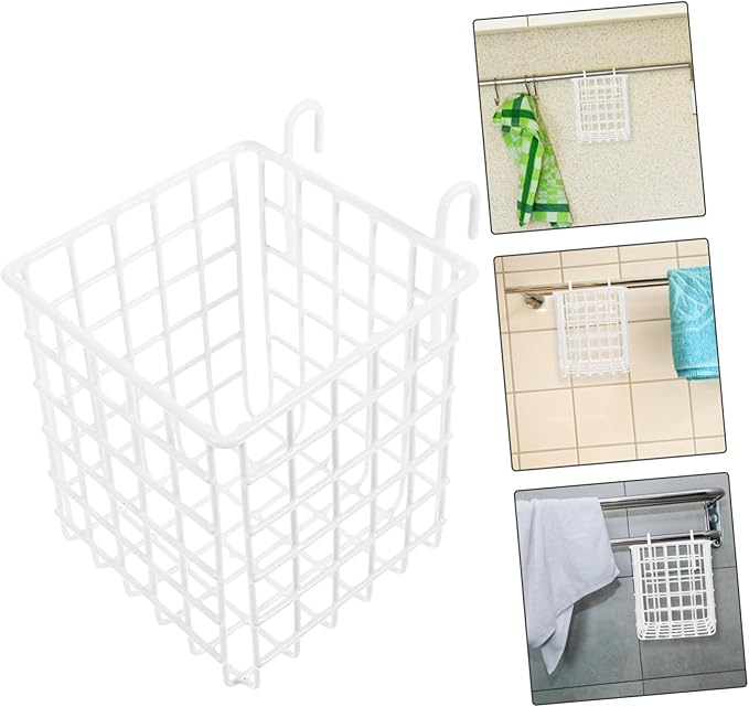 Mikinona Over Cabinet Door Organizer Iron Wire Hanging Storage Basket for Kitchen Utensils Versatile Rack Space Saving Design for Organizing Toiletries and More