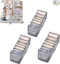 3PCS-7Grids Wardrobe Clothes Organizer and Storage Grids For Jeans Drawers Pants and Leggings (Gray,3PCS 7Grids - Leggings)