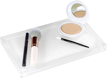 Izod - Vanity Tray, Durable Countertop Accessories, Sleek Resin Organizer, Modern Home Decor, Dorm Room Essentials (Marina Collection, White)