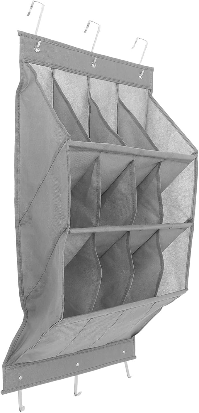 The Door Shoe Organizer Rack with 12 Large Pockets Foldable Wall Mounted Shoe Storage Bag for Sneakers and Sandals for Closet and Apartment Doors