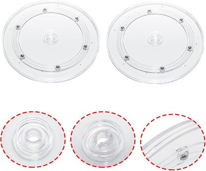 2 Pcs Clear 7 inch Acrylic Lazy Susan Rotating Turntable Organizer Bearings - Round Swivel Plate for Spice Rack, Table, Cake, Kitchen Pantry