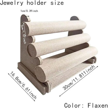 Flannelette Bracelet Display Stand,Jewelry Bracelet Necklace Rack Display Holder (linen)