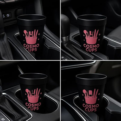 CosmoCups Car Makeup Brush Cup Holder, Decorative Pot Design, Cosmetic Organizer Storage Container for Beauty Tools and Accessories for Cars and Home