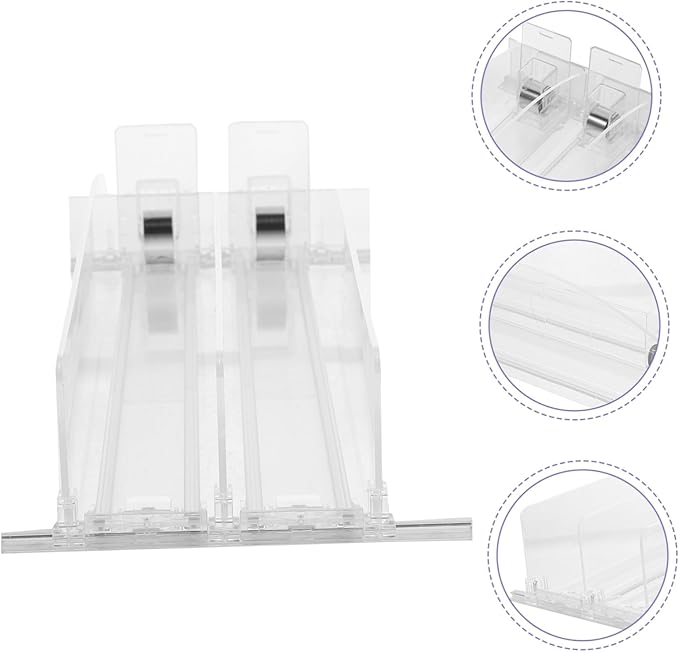 Alipis Soda Can Dispenser for Refrigerator, 2 Row Drink Bottle Fridge Organizer Automatic Pusher Glide Beverage Storage Rack for Kitchen, Pantry (Clear, 14.9Inch)
