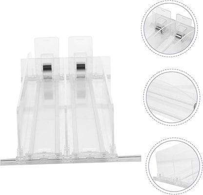 Alipis Soda Can Dispenser for Refrigerator, 2 Row Drink Bottle Fridge Organizer Automatic Pusher Glide Beverage Storage Rack for Kitchen, Pantry (Clear, 14.9Inch)