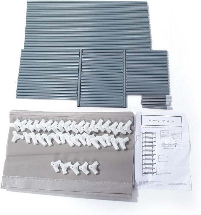 Savins Simple Assembly 10 Tiers Non-woven Fabric Shoe Rack Gray