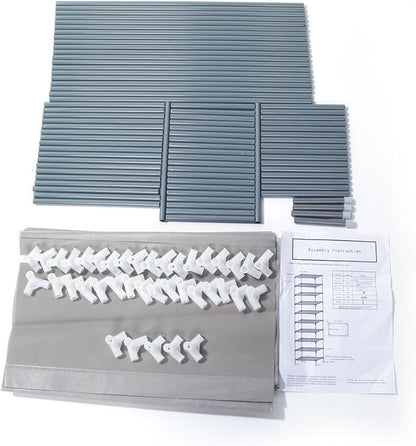 Savins Simple Assembly 10 Tiers Non-woven Fabric Shoe Rack Gray