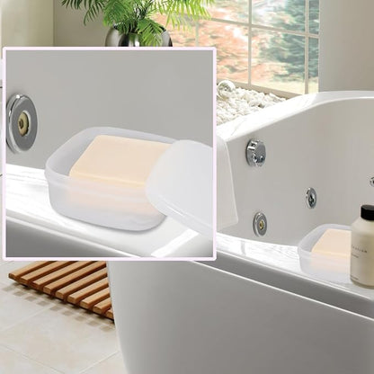 Travel Soap Dish, Soap Box Case with Bar Soap Saver Pad Portable Soap Rest for Bathroom Shower Home Outdoor Gym Fitness Vonpri (Translucent 1Pack)