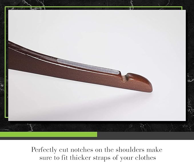 Slim Luxe Wood Top Hangers, Heavy Duty Pants Hangers, Skirt Hangers, Coat Hangers- Clothes Hangers - Non Slip, Slim and Space Saving Hanger. (Ash Grey, 100)