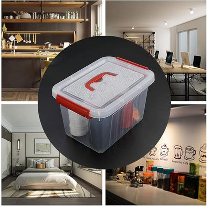 Kiddream 6 Packs Small Clear Boxes, 6 Quart Plastic Storage Bins with Lids