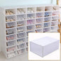 20/24 Pack Shoe Storage Boxes, Clear Plastic Stackable Foldable Shoe Organizer Bins, Drawer Type Front Opening Shoe Sneaker Holder Containers (24Pcs)