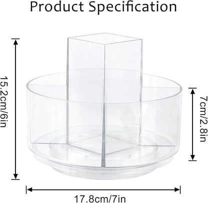 360° Rotating Makeup Organizer Clear Lazy Susan Organizer for Vanity, Cosmetic Display Cases for Bathroom Countertop, Makeup Storage Organizer, Desktop Dresser Sundries Storage Boxes