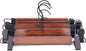 Wooden Pants Hangers Finish with Metal Clips Natural Wood Hanger for Skirts Slacks,One Pack of 5 (Walnut)