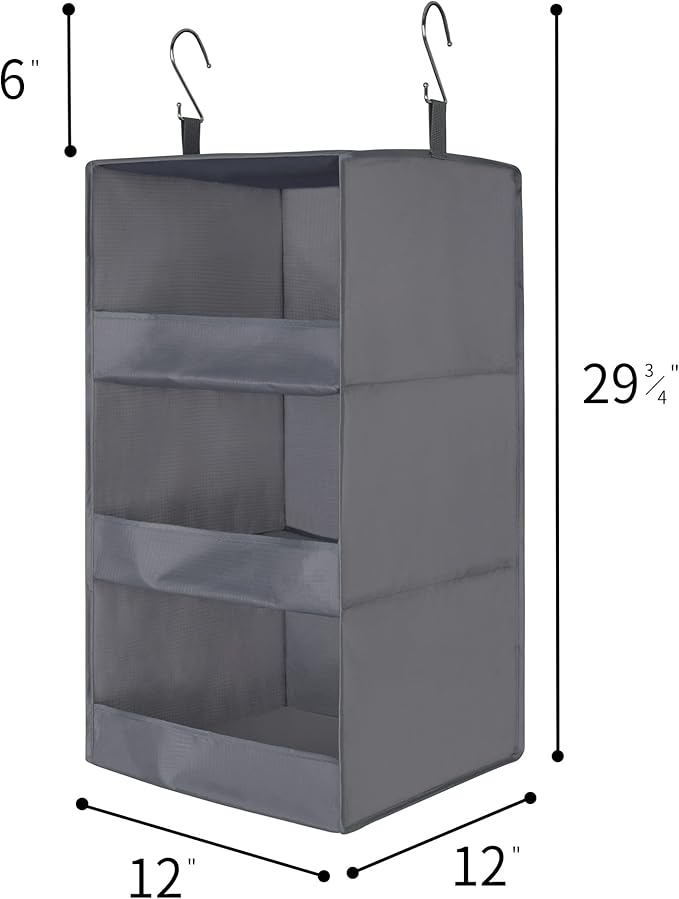 GRANNY SAYS Bundle of 2-Pack Hanging Clothing Organizer & 1-Pack Hanging Storage Shelves