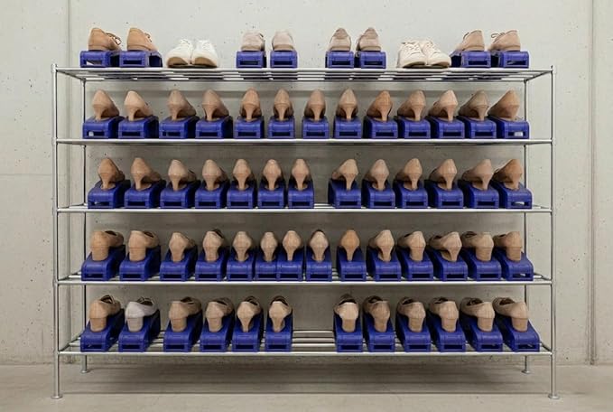 -12 p.c Adjustable Height Plastic Shoe Organizer (Blue)