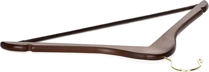 Quality Wooden Hangers - Slightly Curved Hanger 20-Pack Sets - Solid Wood Coat Hangers with Stylish Chrome Hooks - Heavy-Duty Clothes, Jacket, Shirt, Pants, Suit Hangers Walnut - Gold Hook
