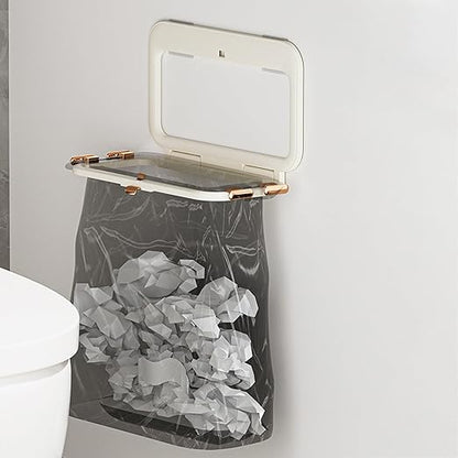 Foldable Garbage Bag Holder for Space Saving Easy Installation On Cabinet Door Wall Or Bathroom Door Multi Purpose Use