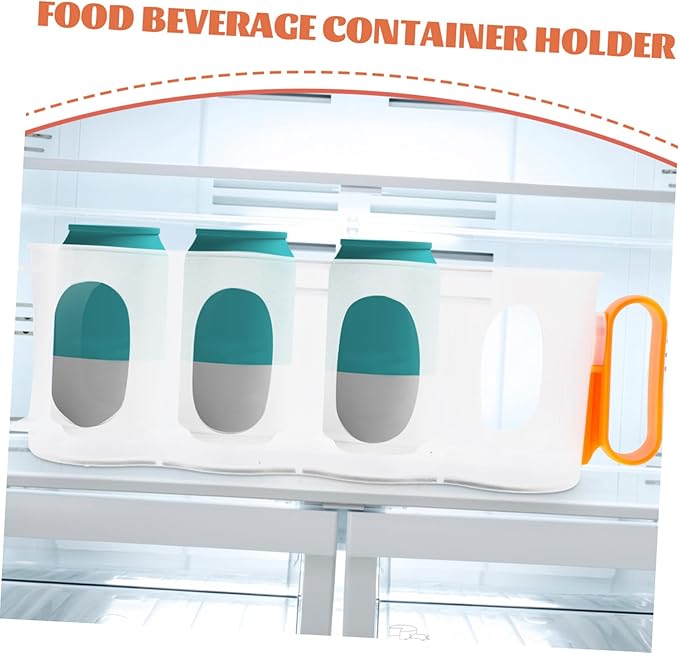IMIKEYA Storage Box Bins Can Organization Insulated Fridge Organizer Kitchen Reusable Drink Tray Beverage Dispenser with Dispenser Bin for Refrigerator Container Holder Soda Orange Pp
