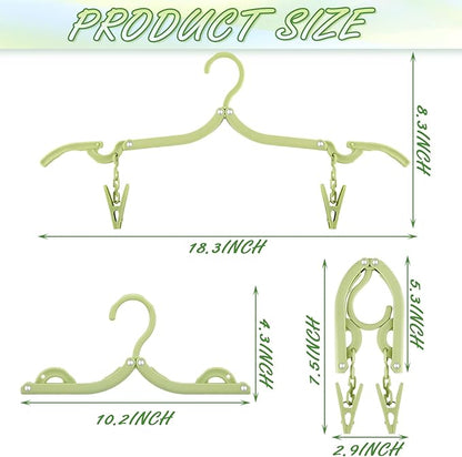 Maitys Folding Travel Hangers, 12 Pieces, Colorful, Plastic, Anti-Slip, Portable, Lightweight, Easy to Carry