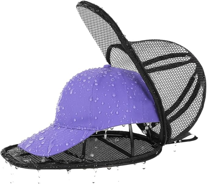 MAGTSMEI Hat Washer Cage, Detachable Folding Plastic Frame & Mesh Bag for Baseball, Wide-Brim Hats, Machine Wash Safe for Sports, Travel, Family Use (Black, 1PC)