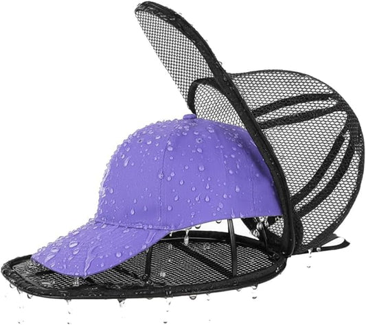 MAGTSMEI Hat Washer Cage, Detachable Folding Plastic Frame & Mesh Bag for Baseball, Wide-Brim Hats, Machine Wash Safe for Sports, Travel, Family Use (Black, 1PC)
