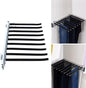 9-Arm Closet Pants Hanger,Pull Out Pants Rack Right/Left Mounted Trousers Rack,Space Saving Pants Rack Jeans Hangers with Non-Slip Pants Hanger Closet Organizer for Jeans,Pants,Ties,Slacks (Right)