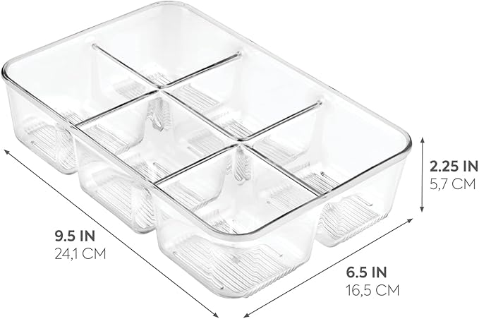 iDesign Clear Tea Bag & Sugar Packet Organizer for Drawer, Cabinet or Kitchen Countertop