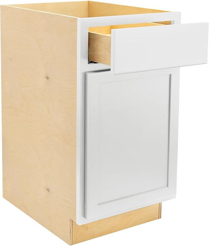 Quicklock RTA (Ready-to-Assemble) | Base Kitchen Cabinets - Shaker Style | Made in America (Pure White, 18" Wx34.5 Hx24 D Base)
