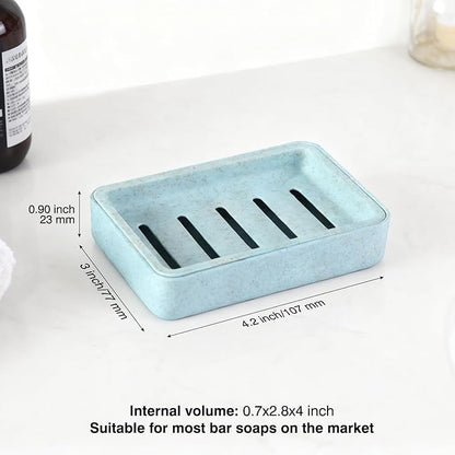 Plastic Soap Dish, Soap Bar Holder with Drip Tray, Draining Soap Box for Shower,Kitchen, Bathroom