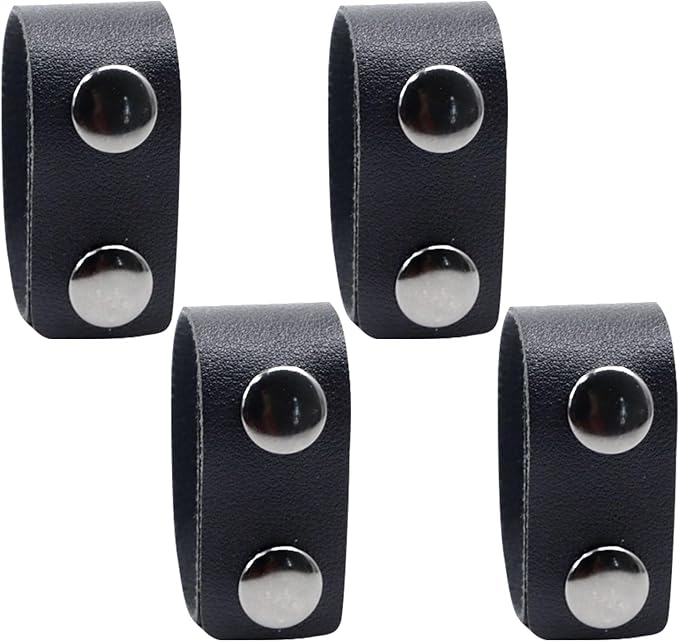 TUYOHW 4Pcs Duty Belt Keepers with Double Snaps for 2.7" Wide Belt Retainer Law Enforcement Police Security Leather Utility Tactical Belt Accessories