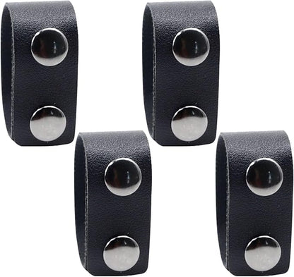 TUYOHW 4Pcs Duty Belt Keepers with Double Snaps for 2.7" Wide Belt Retainer Law Enforcement Police Security Leather Utility Tactical Belt Accessories