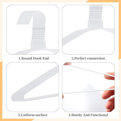 30 Pack Metal Wire Hanger, 18-inch Clothes Hangers in Bulk, Wire Hangers for Clothes, Metal Coat Hangers for Standard Size Shirts, Suits, Pants, Skirts, Coats, Ultra Thin Space Saving White