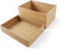BAMOTTO CRAFTBAMBOO 2-Piece Large Bamboo Storage Box Set - 7.1in High Stackable Deep-Drawer Organizer, Lidless Bin for Kitchen Cutlery Utensils, Home & Office (14.6"x10.2"x7.1"+14.6"x10.2"x3.1")