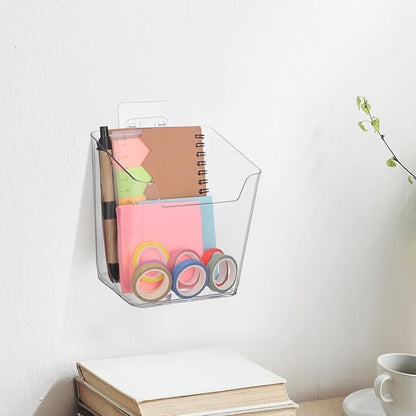 Lurrose 4pcs Cabinet Door Organizer: Wall Mounted Storage Bins - Plastic Shower - Pencil Holder for Shower Bathroom Kitchen Office