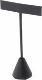 Plymor Black Faux Leather T Style, Single Pair Earring Display Stand, 2.5" W x 1.25" D x 4.5" H