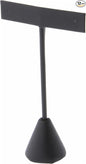 Plymor Black Faux Leather T Style, Single Pair Earring Display Stand, 2.5" W x 1.25" D x 4.5" H (Pack of 12)