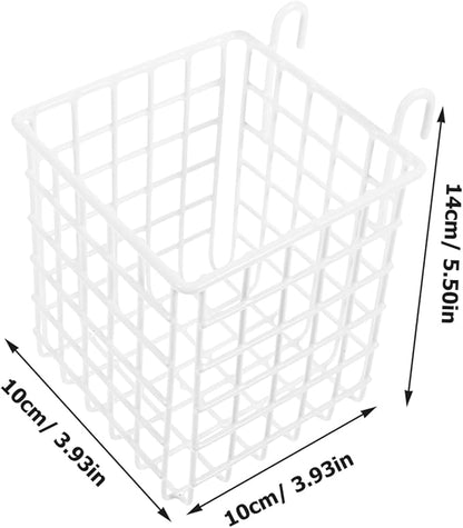 Wire Hanging Basket Storage Rack Hooks Iron Kitchen Organizer Cabinet and Door for Bathroom and Pantry Detachable Design for Easy Access and Use