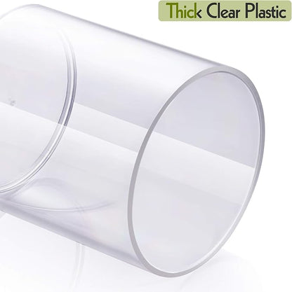 AOZITA 4 Pcs, Acrylic Qtip Holder Dispenser for Cotton Swab, Ball, Round Pads, Floss Picks - Clear Plastic Apothecary Jar Set for Bathroom Canister Storage Organization, Vanity Makeup Organizer