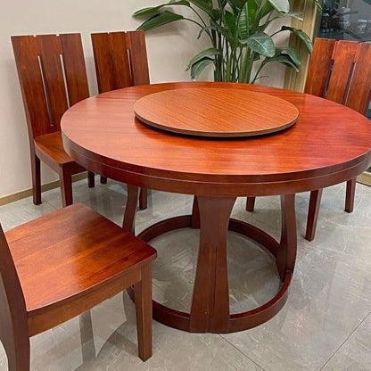 Large Wooden Lazy Susan 35.4" Rotating Table Top Dining Turntable, Round Serving Plate Decor Silent Smooth SpinBy Hand Easy to Clean