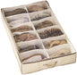 Fabric Shoe Storage Bins 12 Pairs Shoe Organizer Under Bed Sturdy Underbed Shoe Storage Boxes Bins Organizador Storage Household Shoe Bag (Beige)
