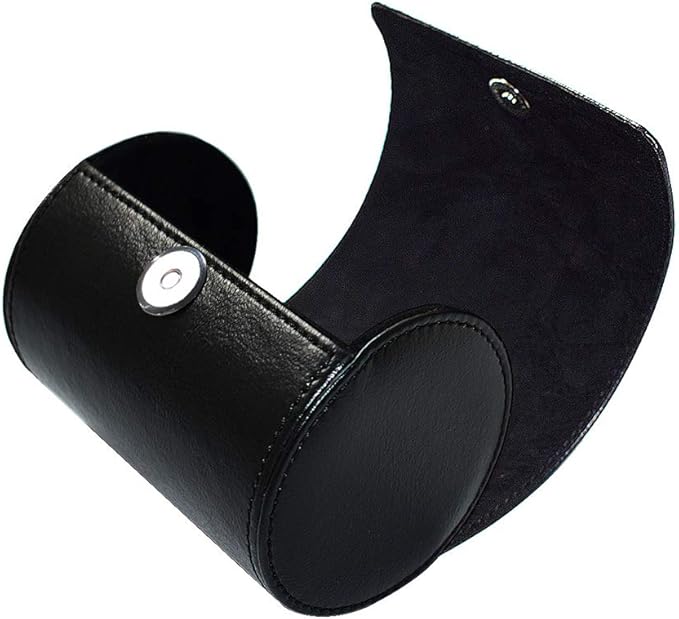 WAJJ Men’s Necktie Travel Case, Tie Anti-Wrinkle Organizer Box - Formal Cylinder Shape (Black)